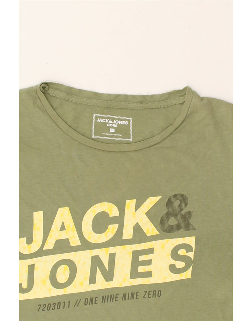 JACK & JONES Mens Graphic T-Shirt Top Large Green Cotton | Vintage Jack & Jones | Thrift | Second-Hand Jack & Jones | Used Clothing | Messina Hembry 