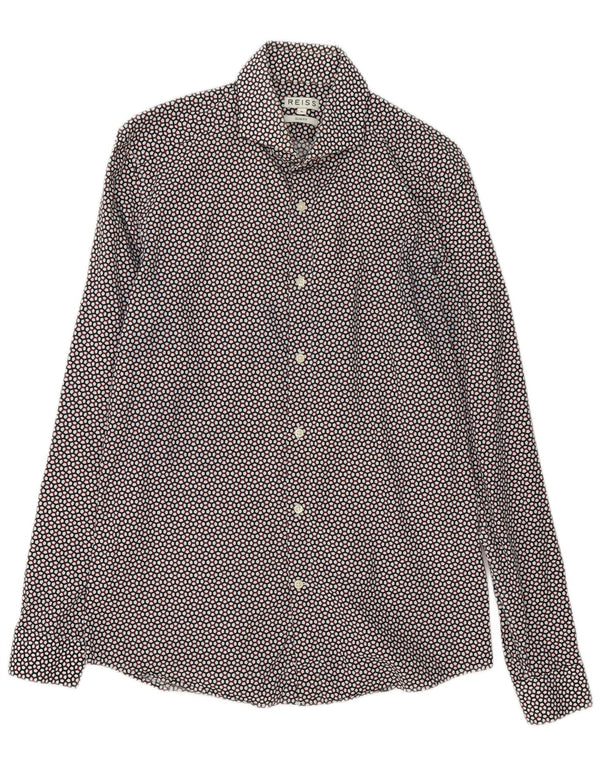 Reiss Mens Slim Fit Shirt Medium Multicoloured Geometric Cotton