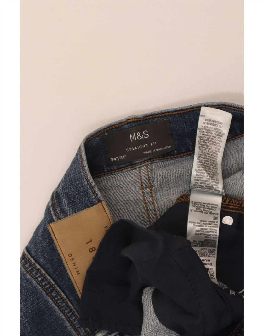 Marks & Spencer Mens Straight Jeans W34 L31 Blue Cotton