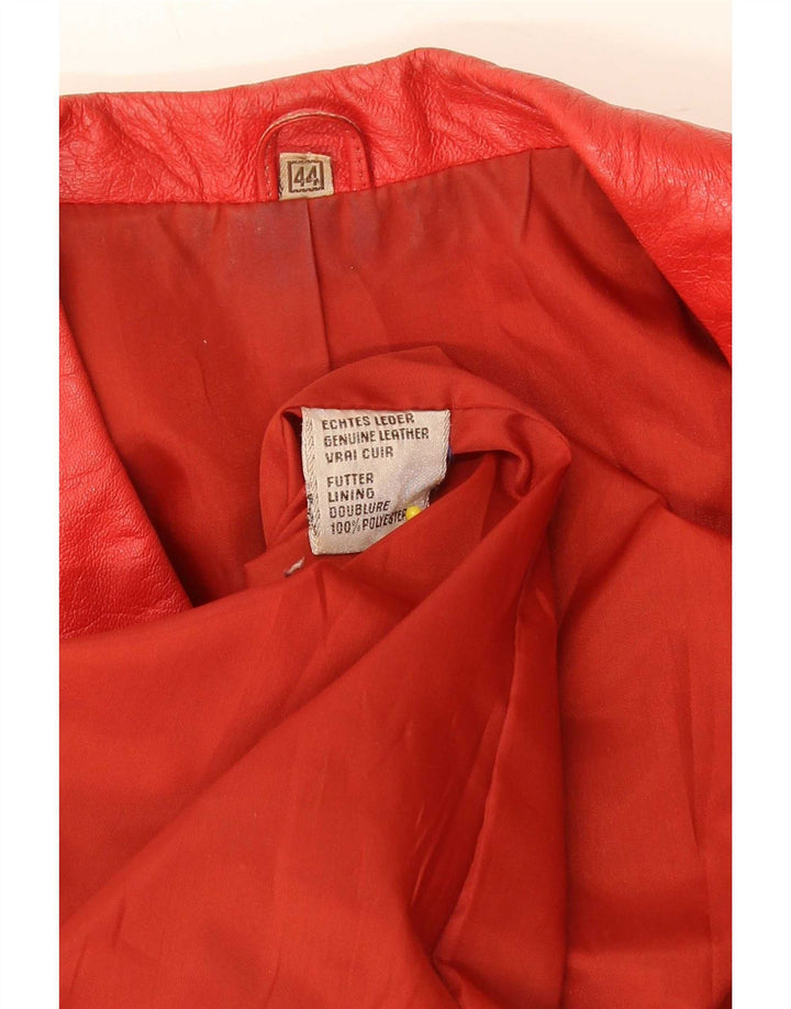 Vintage Mens 2 Button Leather Blazer Jacket EU 44 XL Red