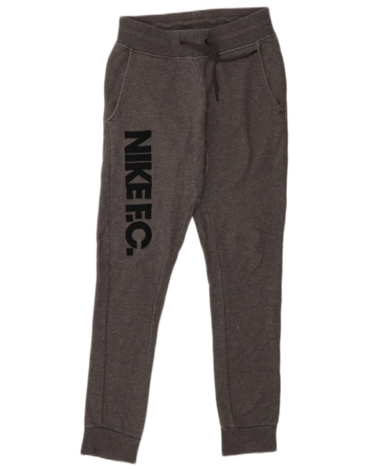 NIKE Mens Graphic Tracksuit Trousers Joggers Small  Grey Cotton