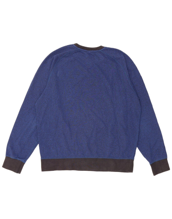 Nike Mens Sweatshirt Jumper Large Blue Colourblock Cotton
