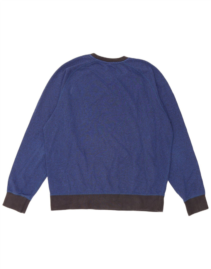 Nike Mens Sweatshirt Jumper Large Blue Colourblock Cotton