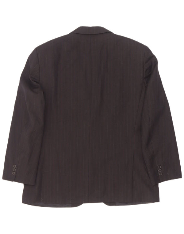 Marks & Spencer Mens 2 Button Blazer Jacket EU 52/54 4XL Black Pinstripe