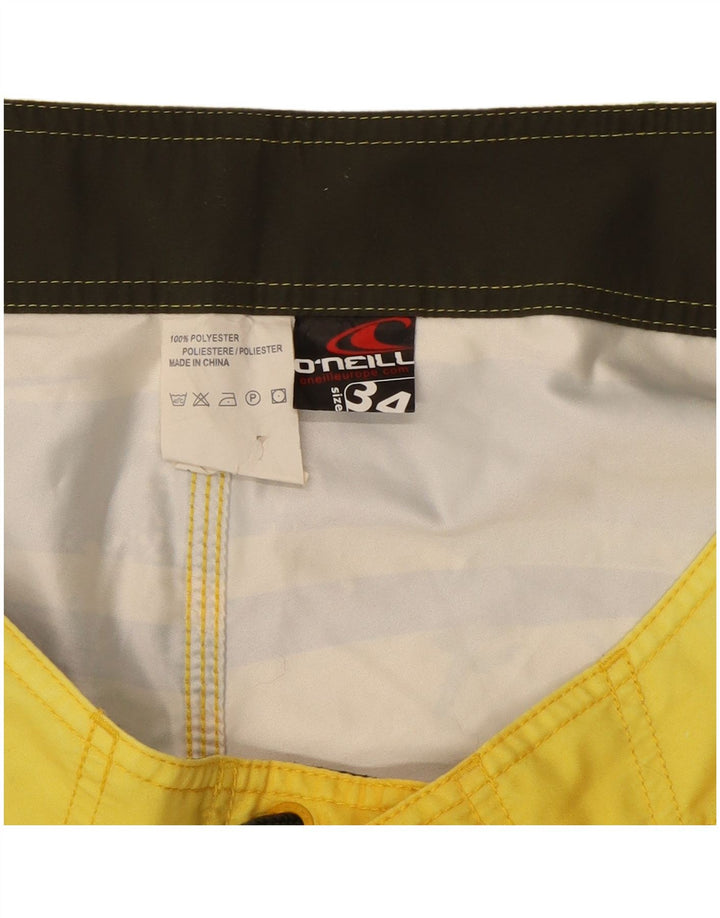 O'Neill Mens Swimming Shorts Large  Yellow Floral Polyester