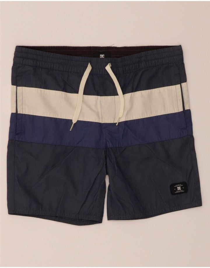 DC Boys Swimming Shorts 11-12 Years  Navy Blue Colourblock Polyester Vintage DC and Second-Hand DC from Messina Hembry 