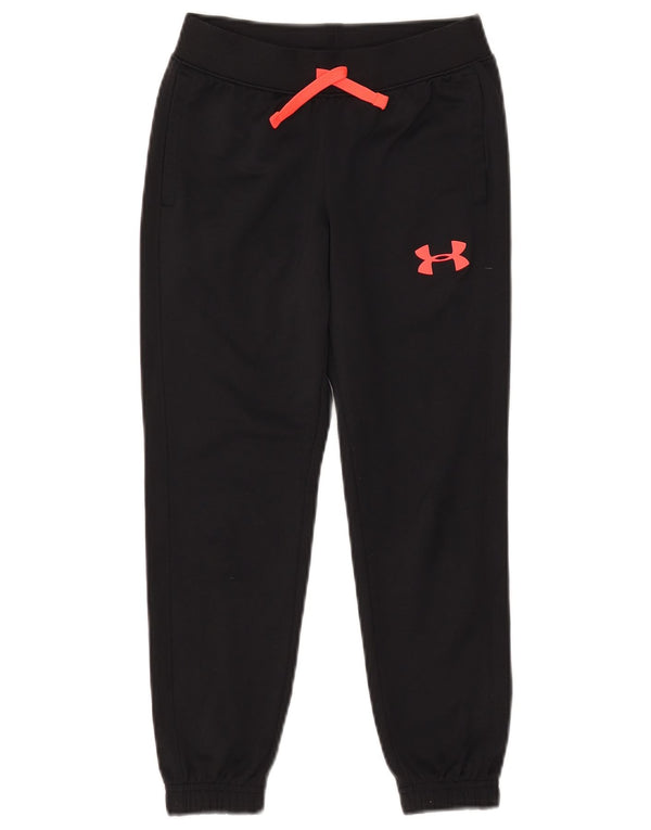 Under Armour Girls Tracksuit Trousers Joggers 7-8 Years Small Black
