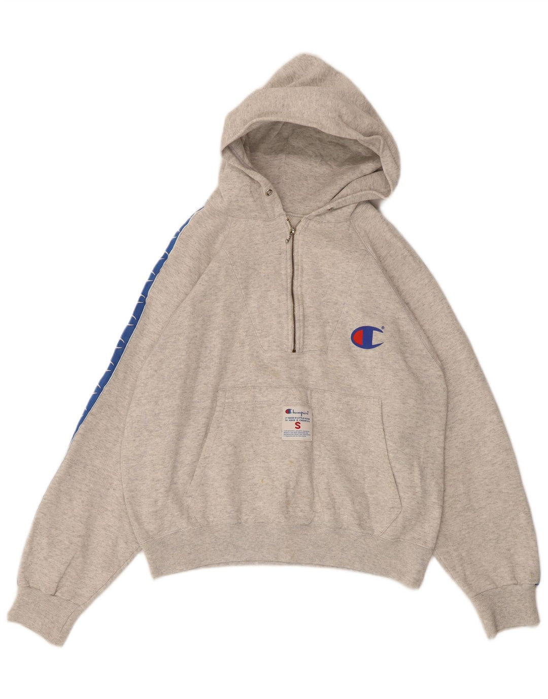 CHAMPION Womens Oversized Graphic Hoodie Jumper UK 10 Small Grey