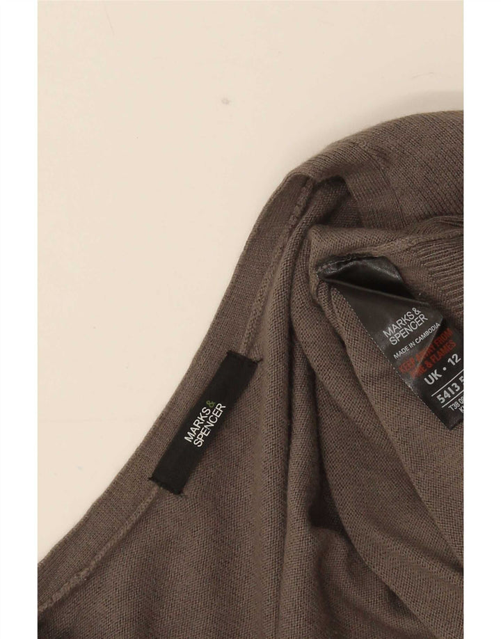 Marks & Spencer Womens Cardigan Sweater UK 12 Medium Grey Viscose