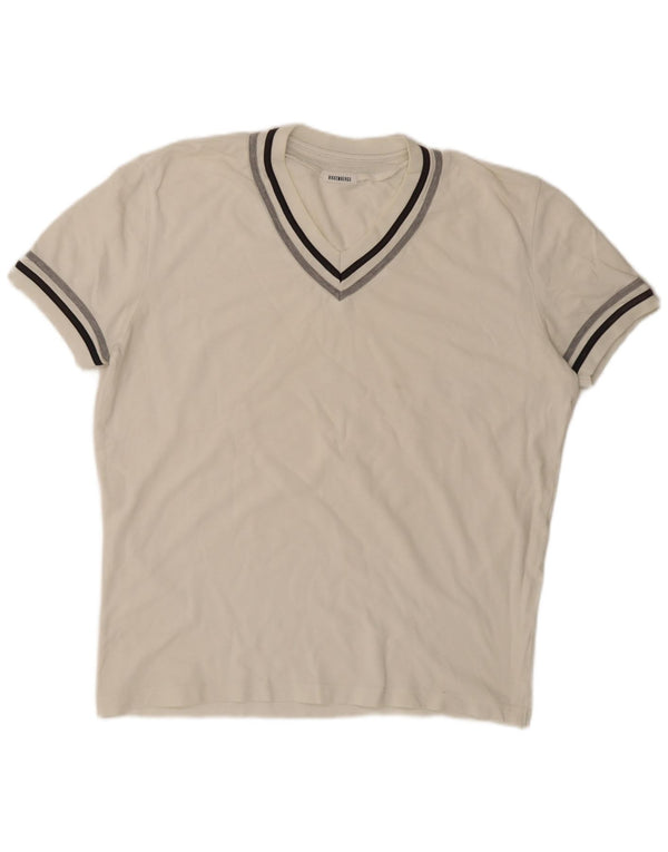 Bikkembergs Mens T-Shirt Top XL White Striped