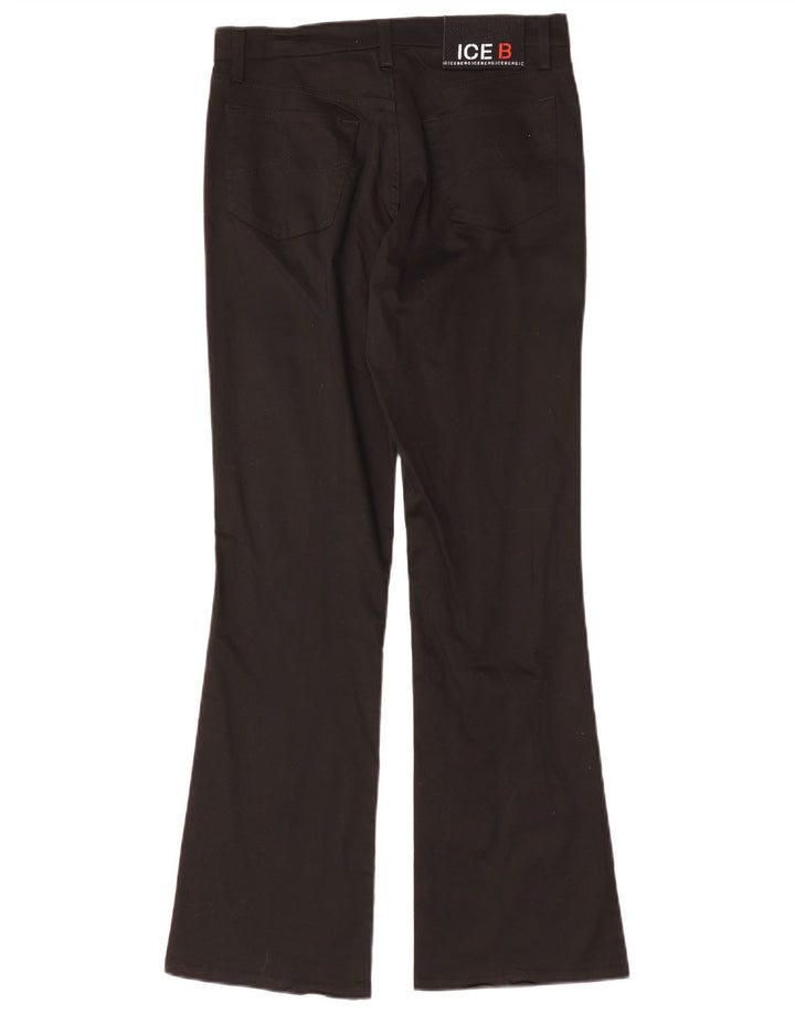 Iceberg Womens Bootcut Casual Trousers W28 L30 Black Cotton