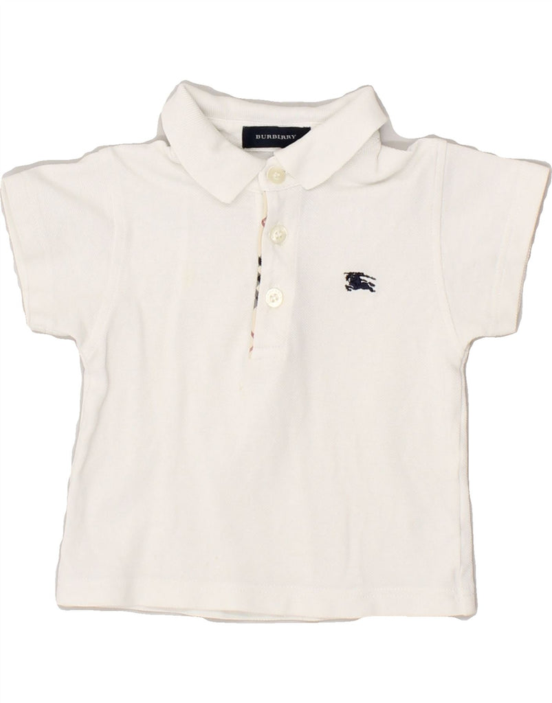 BURBERRY Baby Boys Polo Shirt 6-9 Months White | Vintage Burberry | Thrift | Second-Hand Burberry | Used Clothing | Messina Hembry 