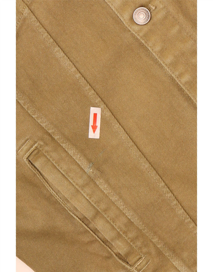 Zara Mens Denim Jacket UK 38 Medium Khaki