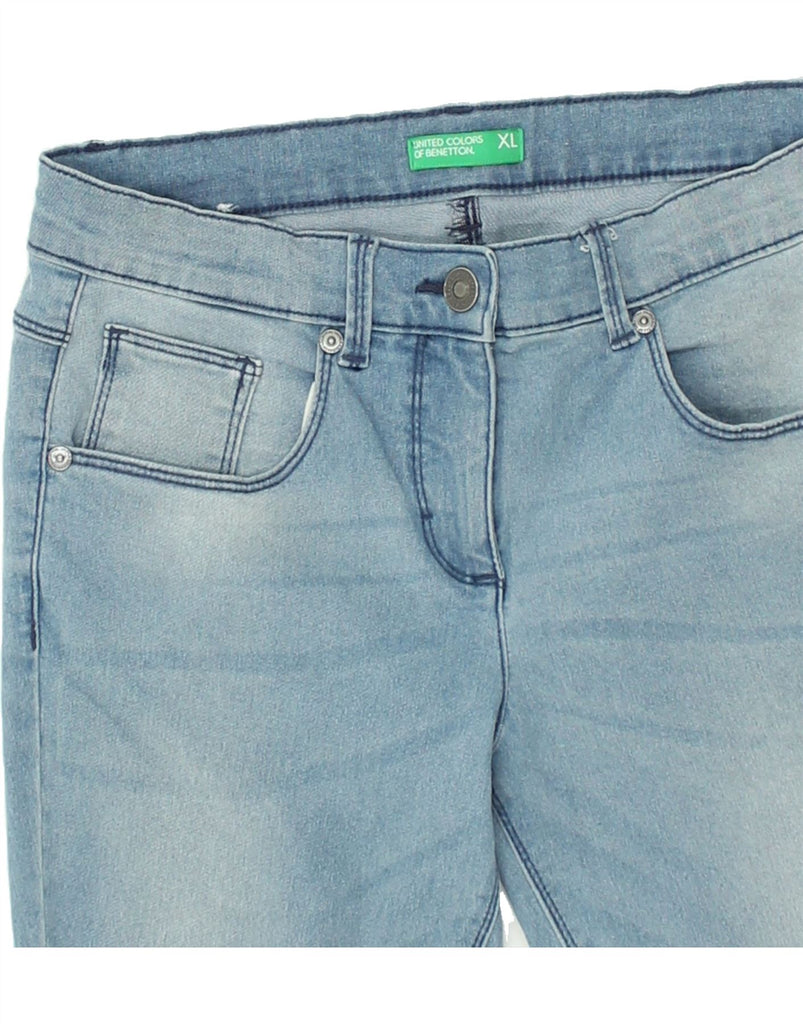 BENETTON Girls Skinny Jeans 10-11 Years XL W25 L26 Blue Cotton | Vintage Benetton | Thrift | Second-Hand Benetton | Used Clothing | Messina Hembry 