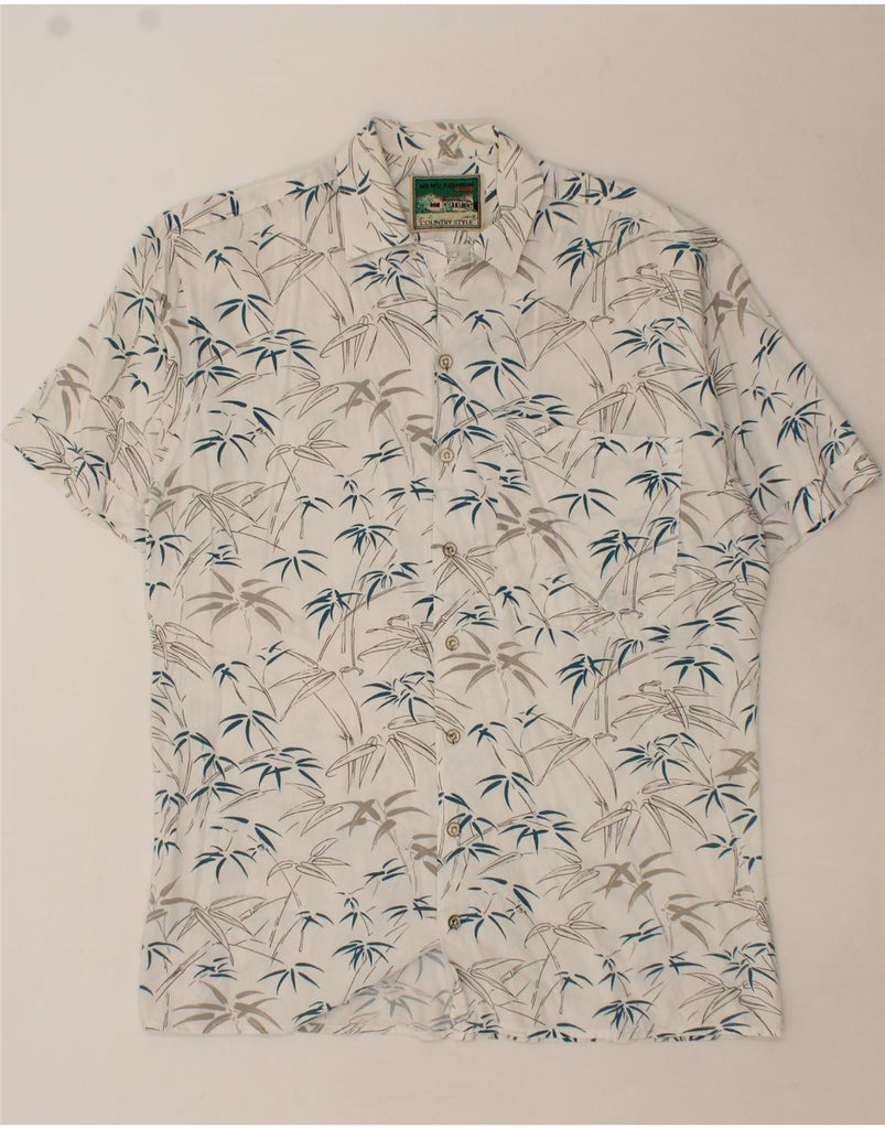 MEN'S FASHION CLUB Mens Abstract Pattern Shirt Size 39/40 Medium Off White Vintage Men's Fashion Club and Second-Hand Men's Fashion Club from Messina Hembry 