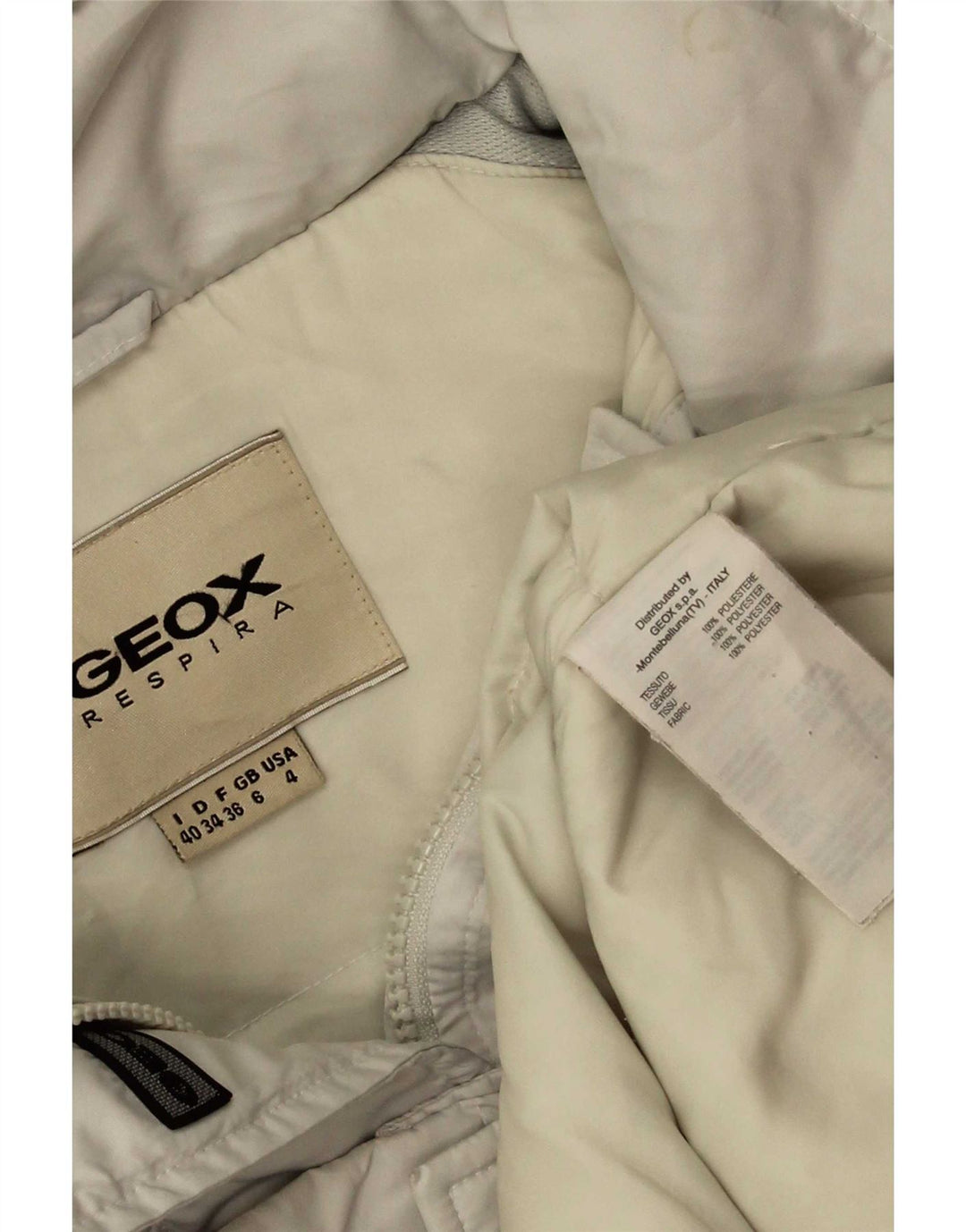 Geox Womens Hooded Oversized Padded Jacket UK 6 XS White Polyester