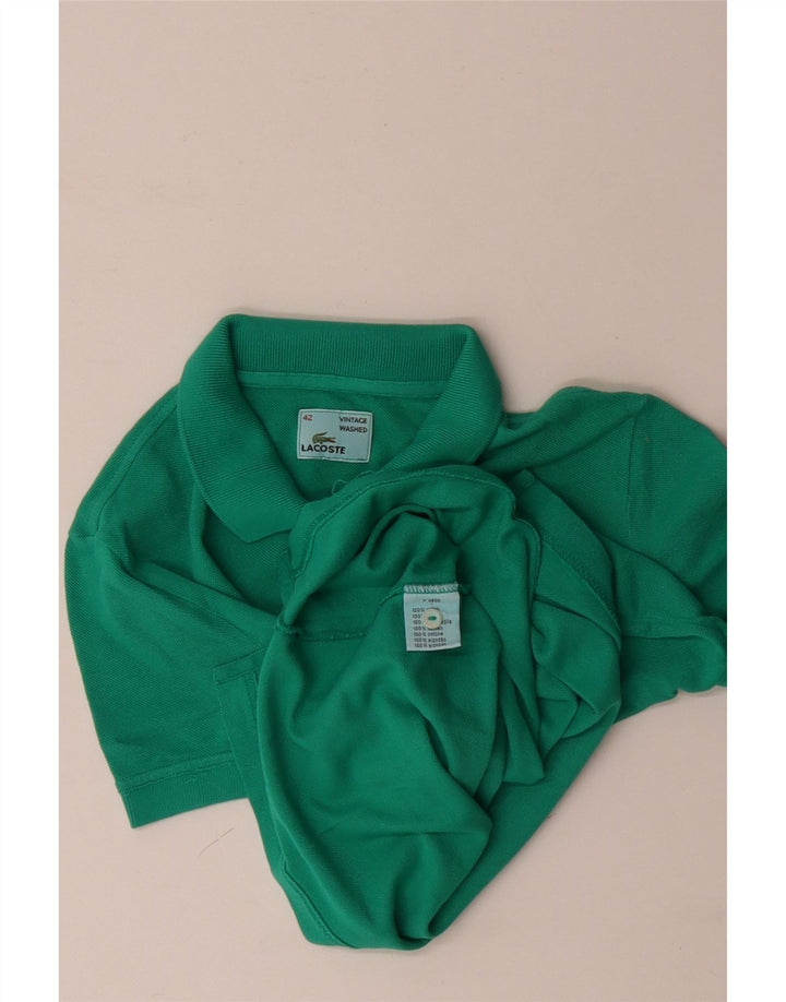 LACOSTE Womens Polo Shirt Size 42 Large Turquoise Cotton