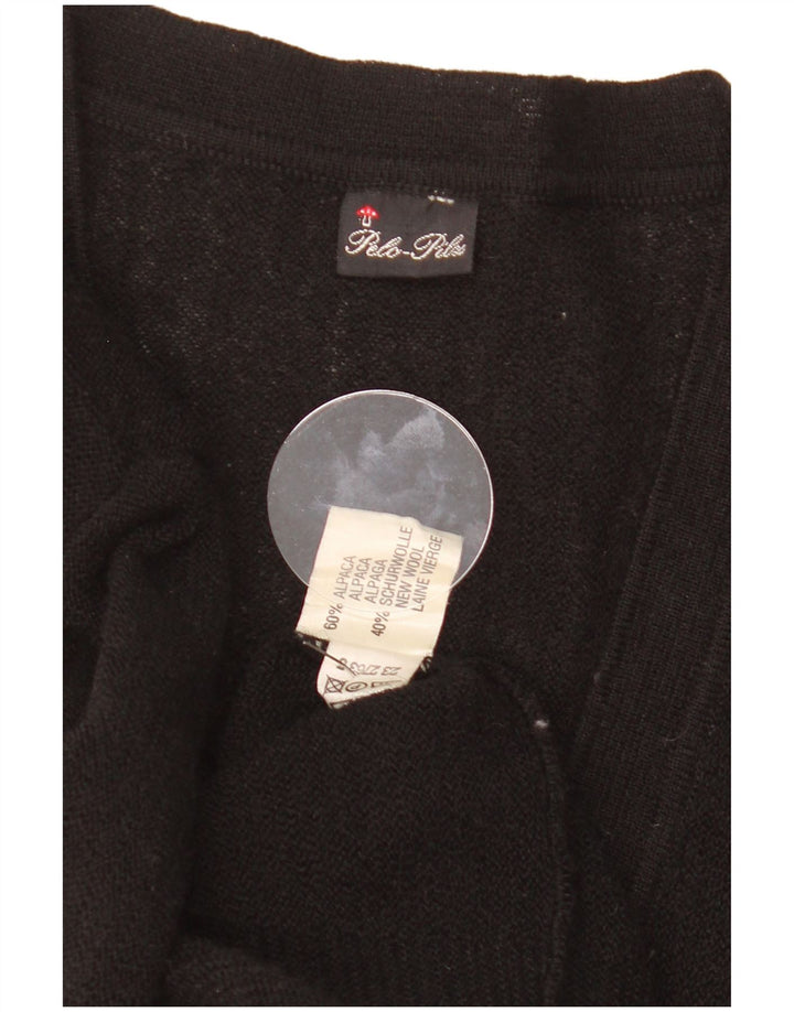 Vintage Mens Cardigan Sweater Small Black Acrylic