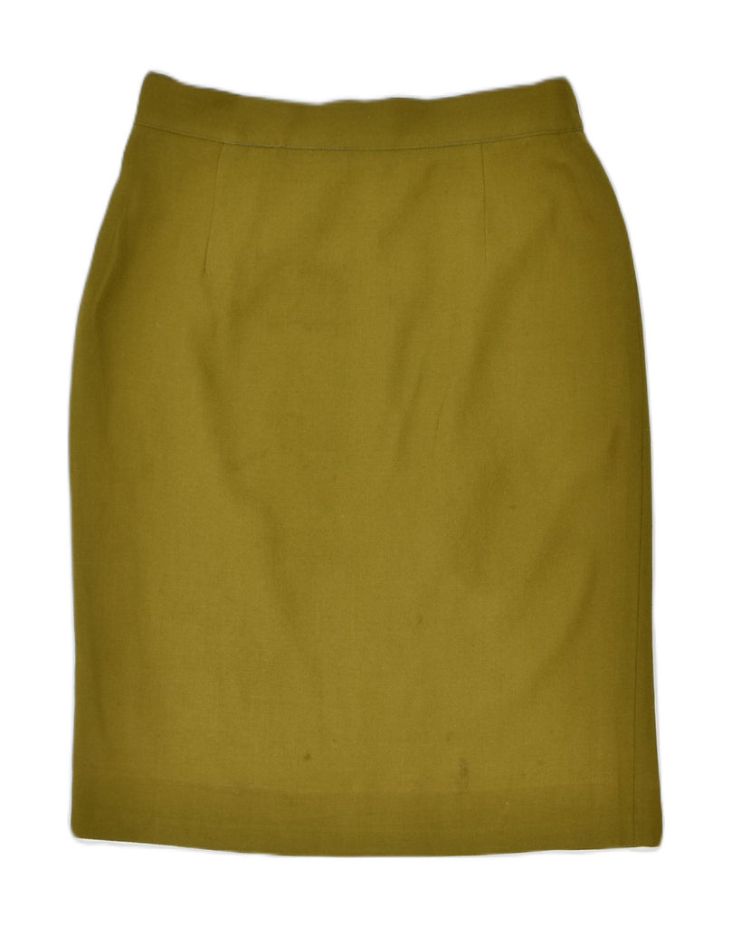 CACHAREL Womens Pencil Skirt EU 40 Medium W30 Green Virgin Wool | Vintage | Thrift | Second-Hand | Used Clothing | Messina Hembry 