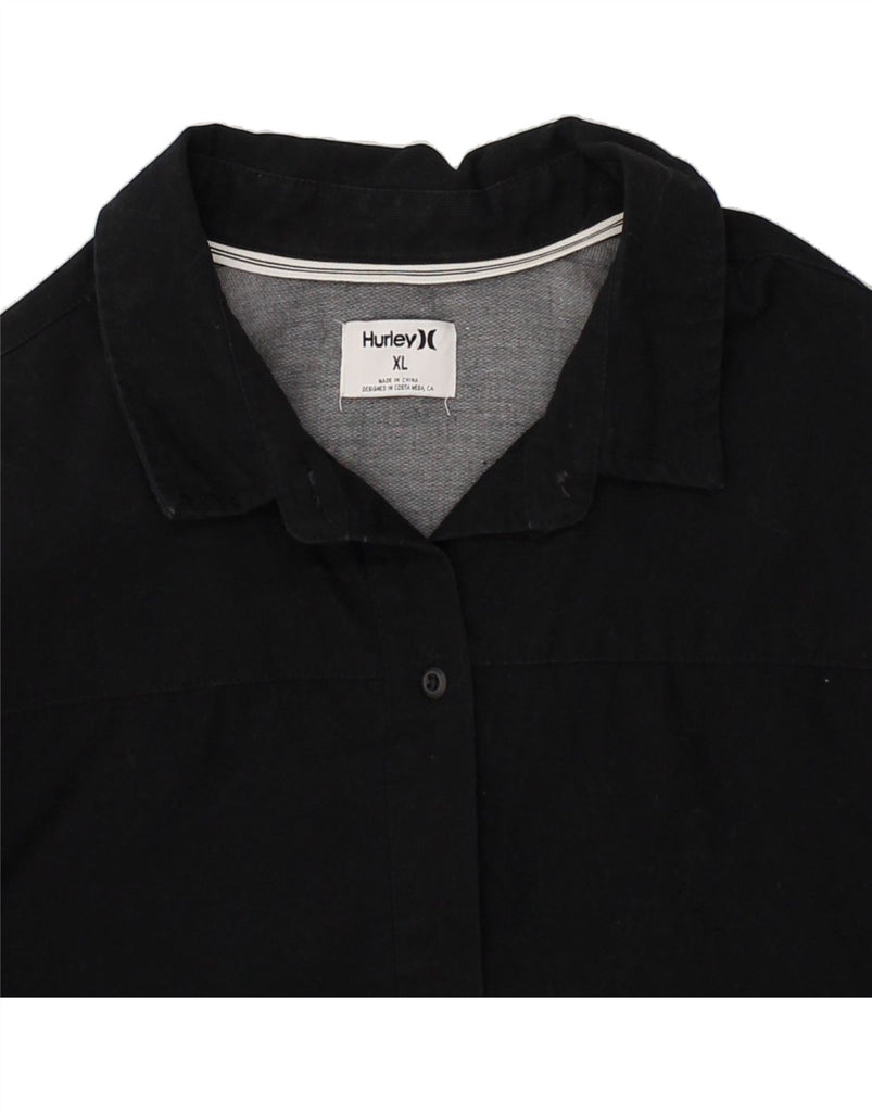 HURLEY Womens Overshirt Shirt UK 18 XL Black | Vintage Hurley | Thrift | Second-Hand Hurley | Used Clothing | Messina Hembry 