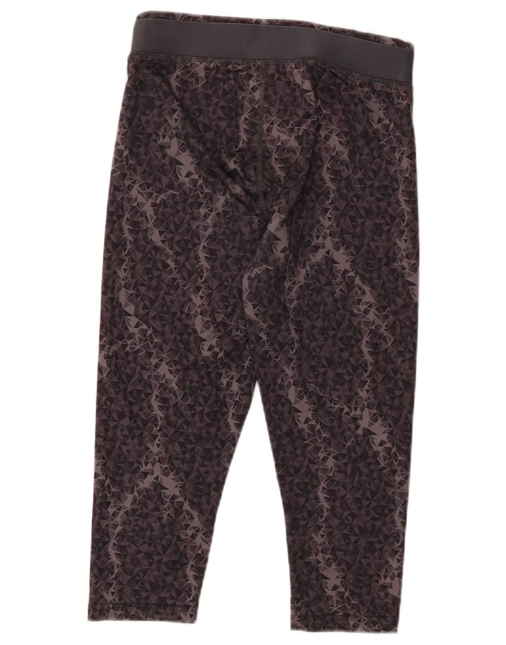 PUMA Womens Capri Leggings UK 10 Small Grey Geometric Polyester