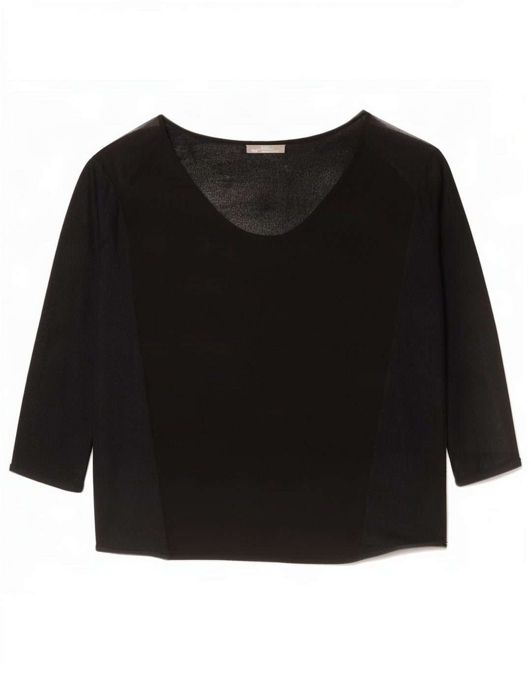Zara Womens Oversized Top 3/4 Sleeve UK 14 Medium Black