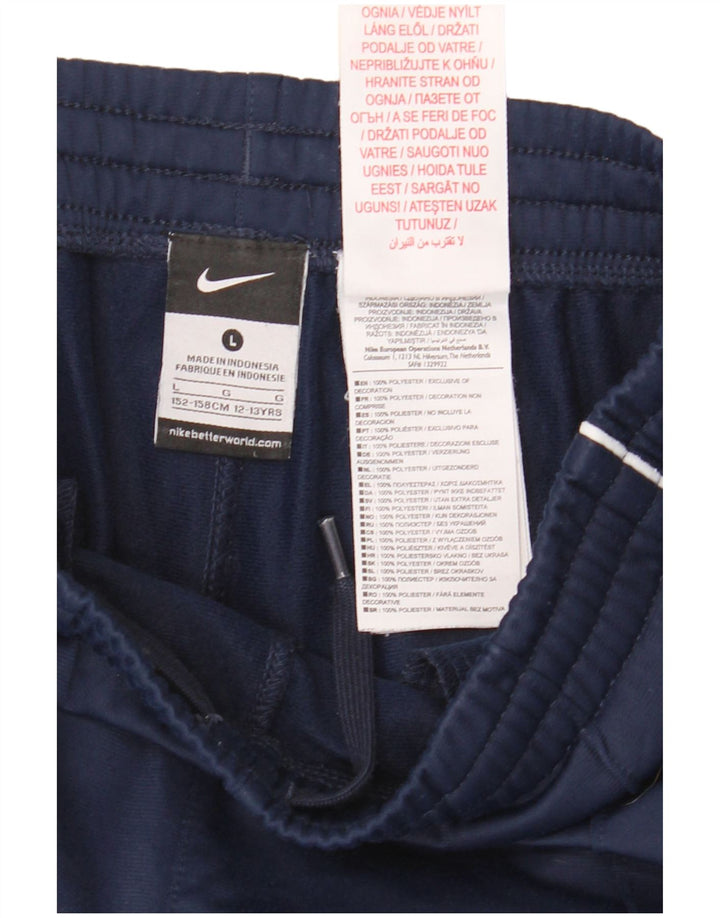Nike Boys Tracksuit Trousers Joggers 12-13 Years Large Navy Blue Polyester