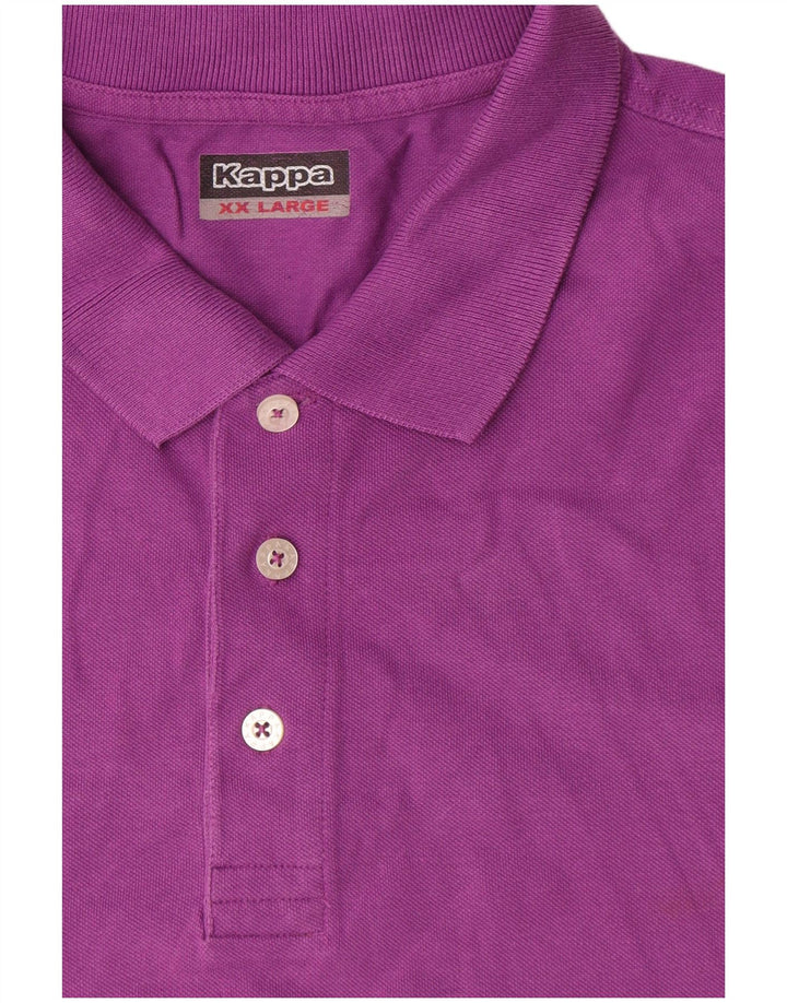 Kappa Mens Polo Shirt 2XL Purple Cotton