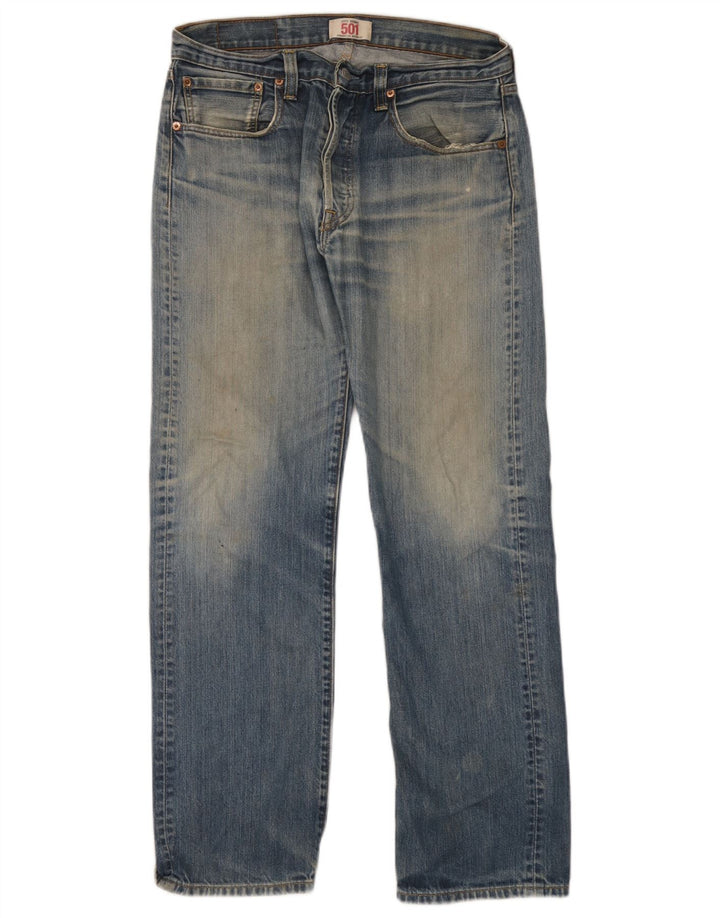 Levi's Mens 501 Straight Jeans W32 L32 Blue Cotton