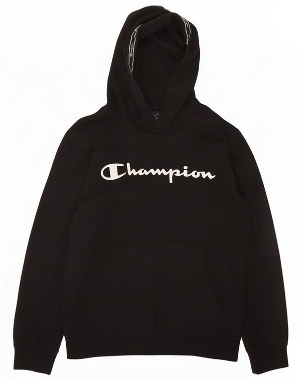 Champion Boys Graphic Hoodie Jumper 13-14 Years XL Black Sports