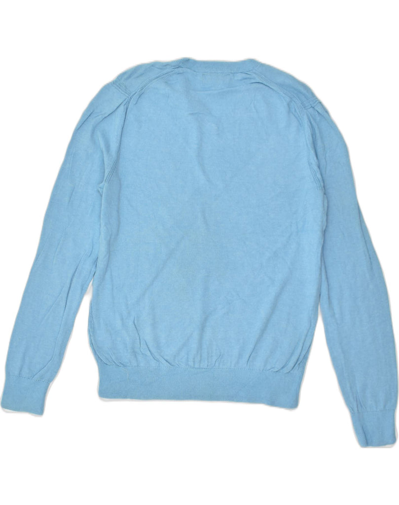 BANANA REPUBLIC Mens V-Neck Jumper Sweater Medium Blue Cotton | Vintage Banana Republic | Thrift | Second-Hand Banana Republic | Used Clothing | Messina Hembry 