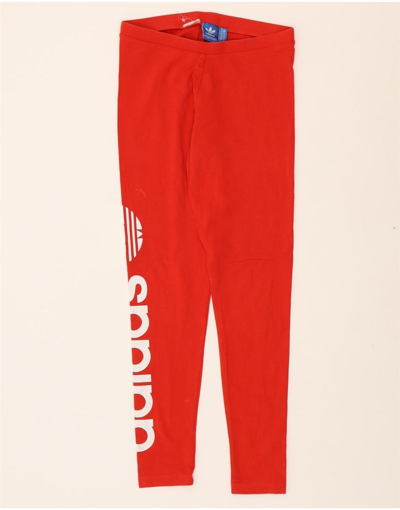ADIDAS Womens Graphic Leggings UK 10 Small Red Vintage Adidas and Second-Hand Adidas from Messina Hembry 
