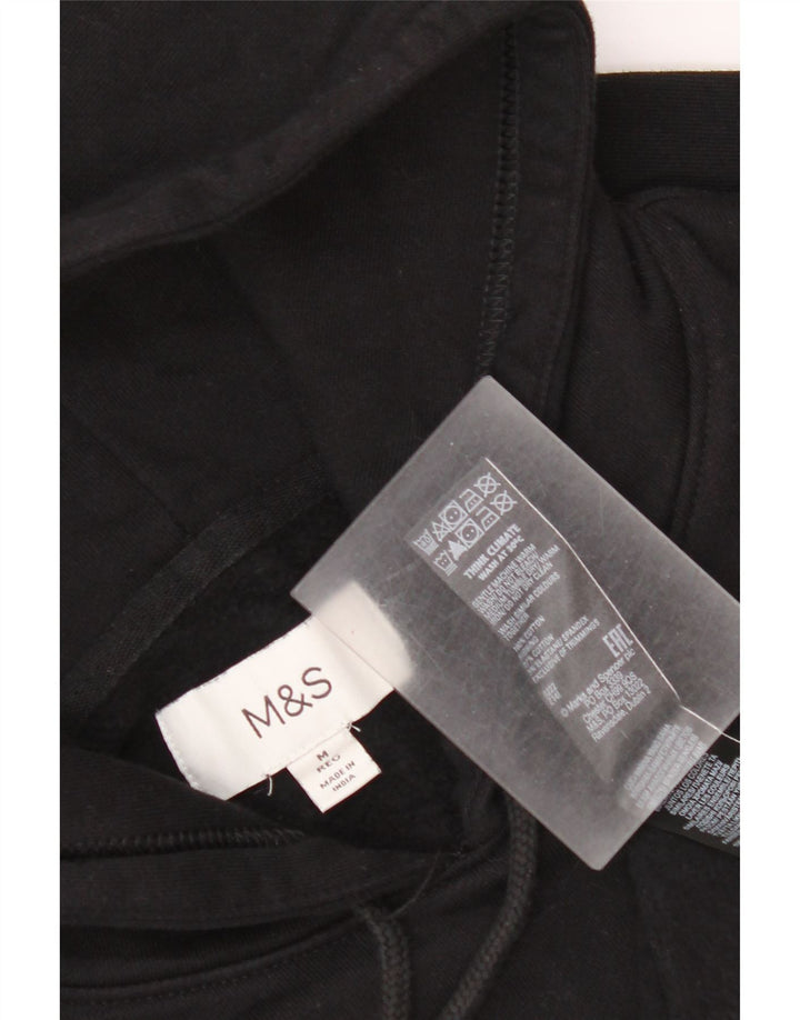 Marks & Spencer Mens Hoodie Jumper Medium Black Cotton