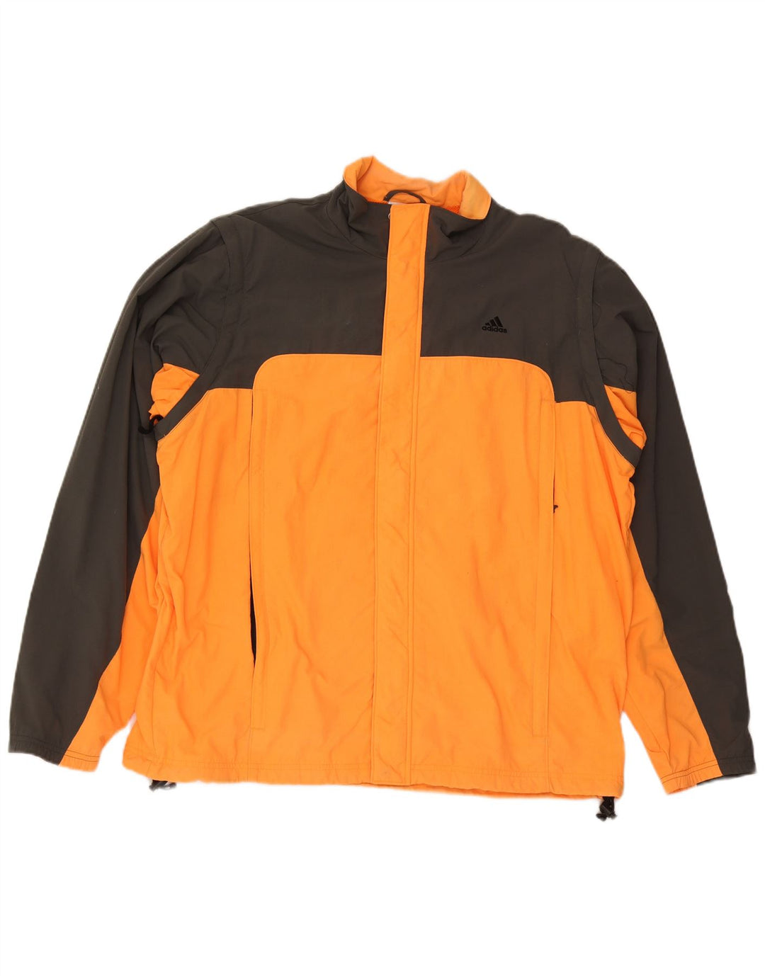 Adidas Mens Rain Jacket UK 42 XL Orange Colourblock Polyester