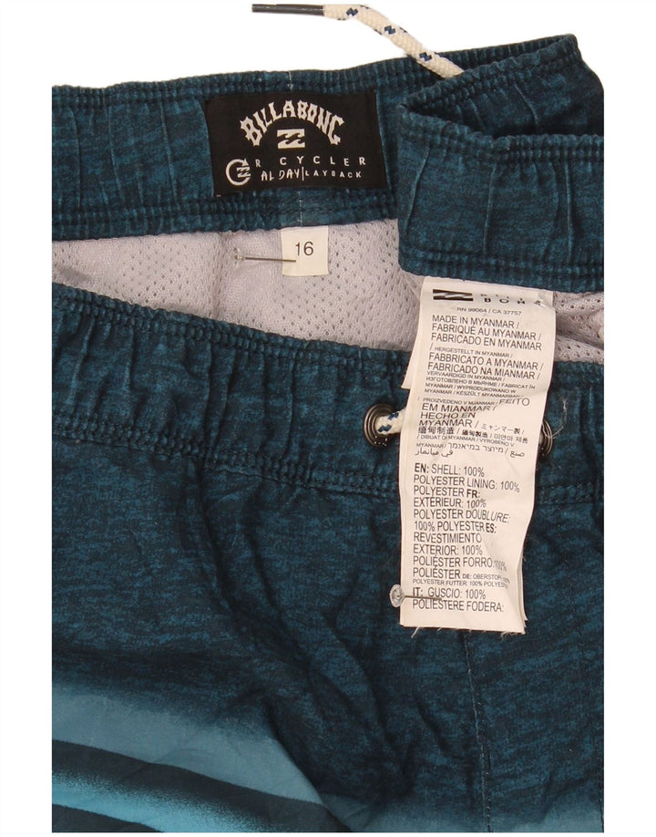 Billabong Boys Swimming Shorts 15-16 Years  Navy Blue Striped Polyester