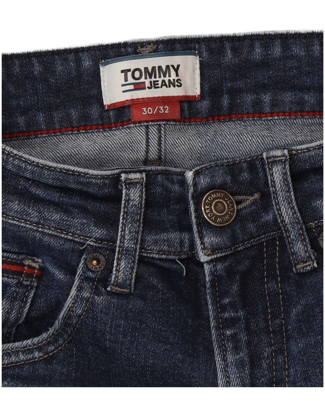 Tommy Hilfiger Mens Slim Jeans W30 L32 Blue Cotton