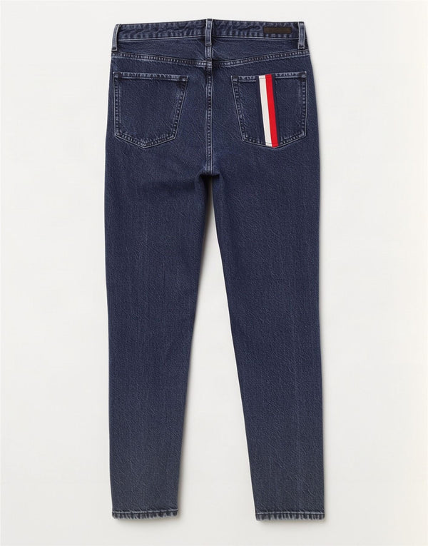 Tommy Hilfiger Womens Gramercy High Rise Tapered Jeans W28 L32 Blue Cotton
