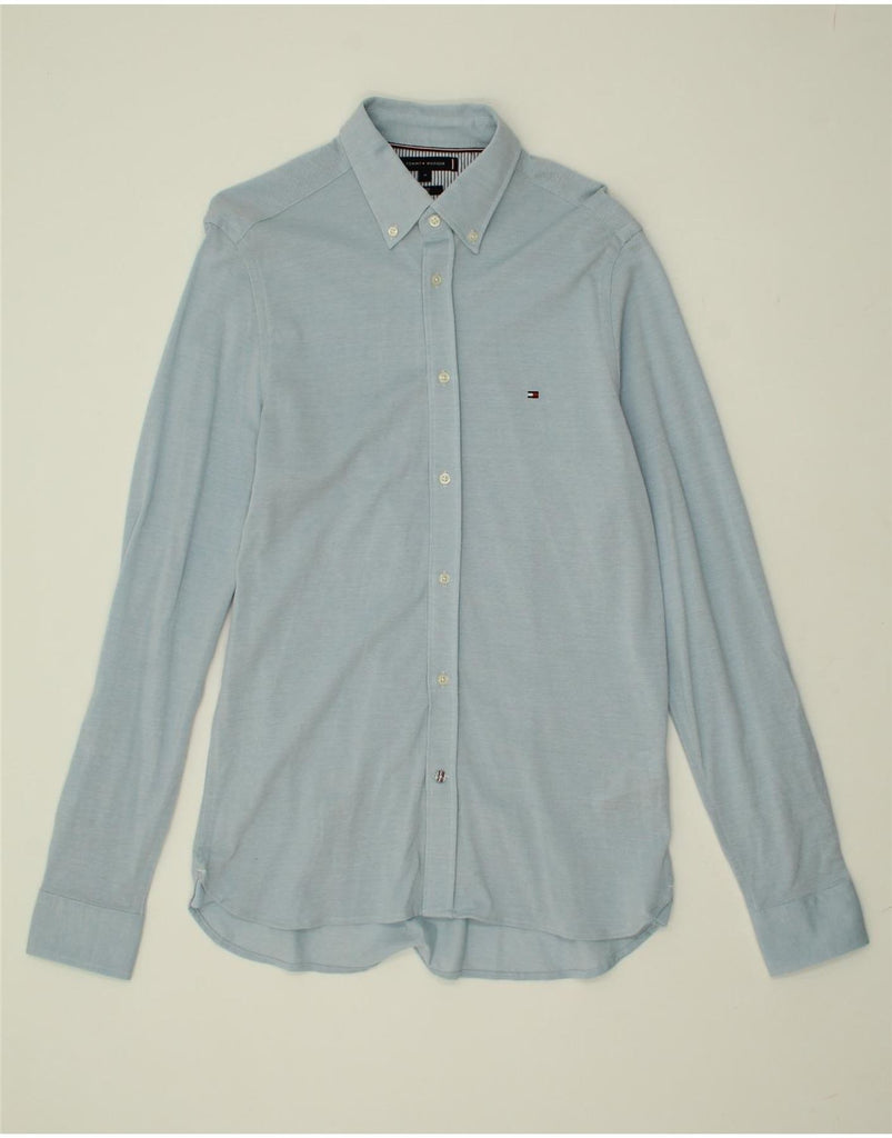 TOMMY HILFIGER Mens Slim Fit Shirt Medium Blue Cotton Vintage Tommy Hilfiger and Second-Hand Tommy Hilfiger from Messina Hembry 