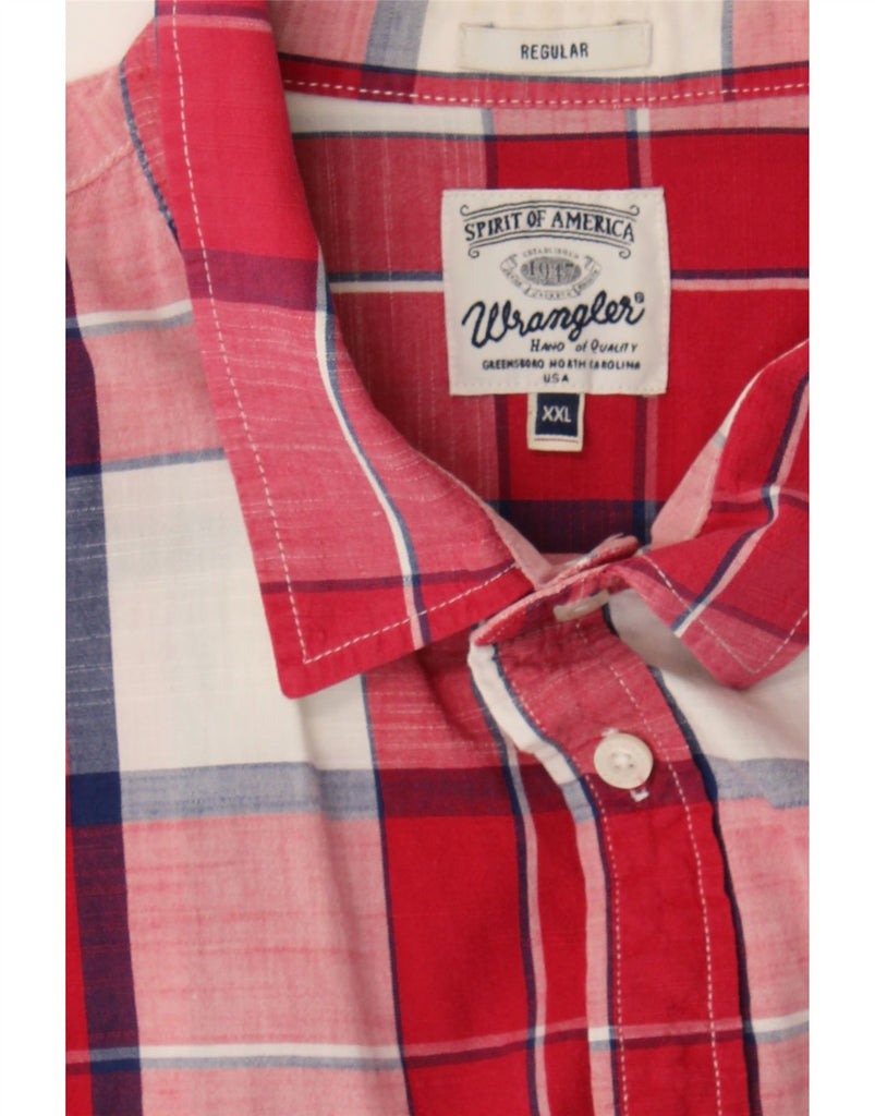 WRANGLER Mens Short Sleeve Shirt 2XL Red Check Cotton Vintage Wrangler and Second-Hand Wrangler from Messina Hembry 