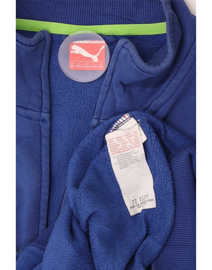 Puma Mens Graphic Tracksuit Top Jacket 2XL Blue Cotton