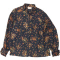 VINTAGE Womens Shirt Blouse UK 14 Medium Navy Blue Floral Vintage Vintage and Second-Hand Vintage from Messina Hembry 