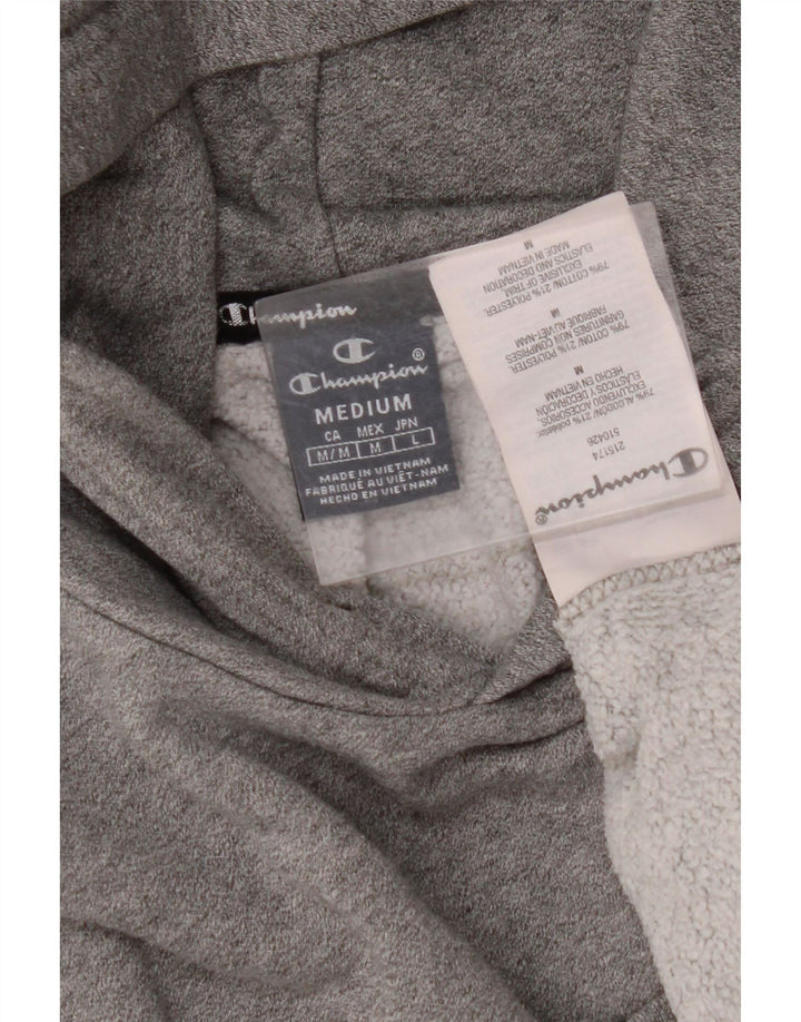 CHAMPION Mens Graphic Hoodie Jumper Medium Grey Cotton