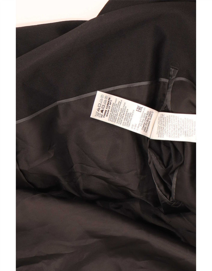 Marks & Spencer Mens 2 Button Blazer Jacket UK 46 XL Black Polyester