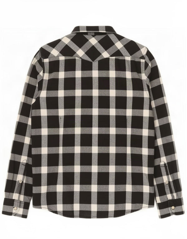 Lee Mens Slim Fit Flannel Shirt Medium Black Check Cotton