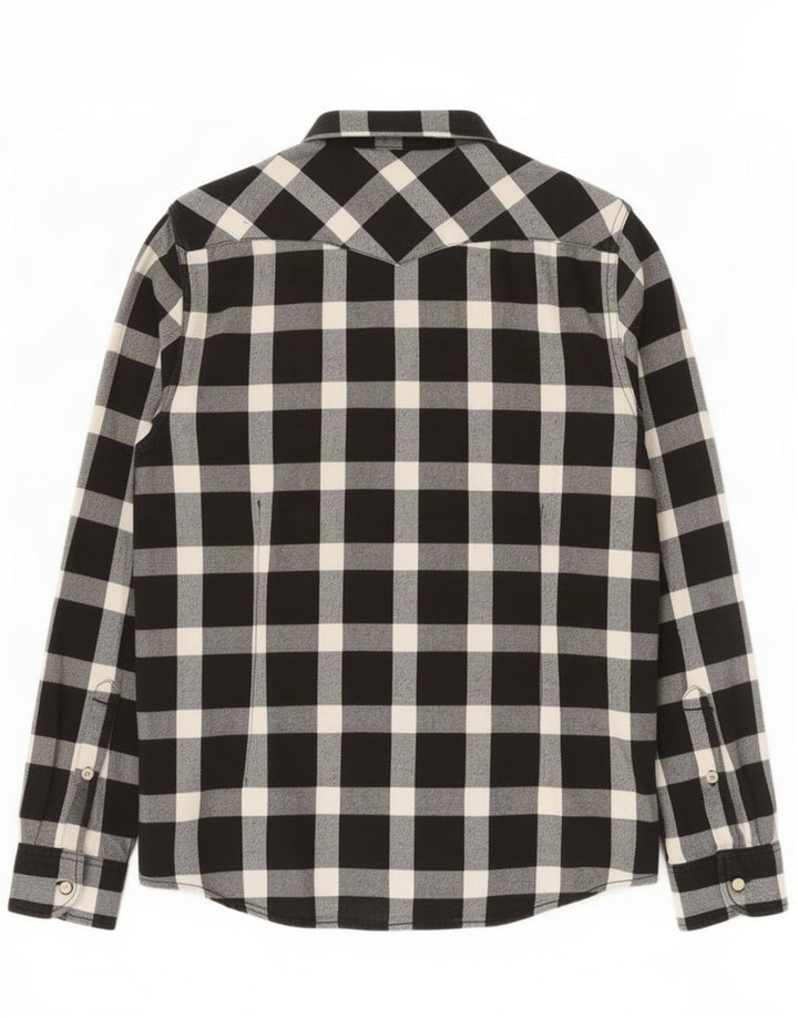 Lee Mens Slim Fit Flannel Shirt Medium Black Check Cotton