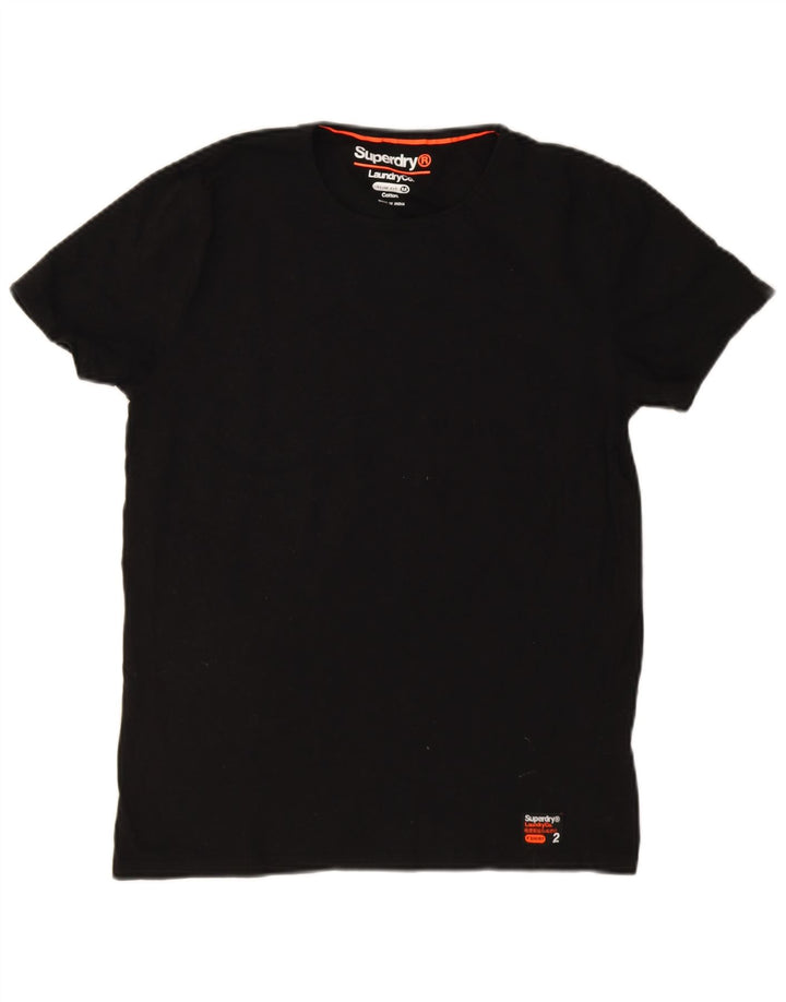 Superdry Mens Slim Fit T-Shirt Top Medium Black Cotton