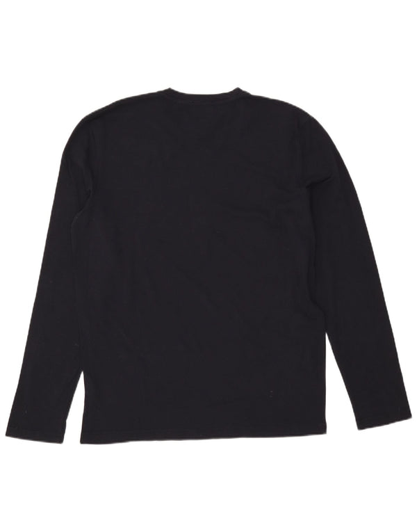 Calvin Klein Jeans Womens Graphic Top Long Sleeve UK 18 XL Navy Blue Cotton