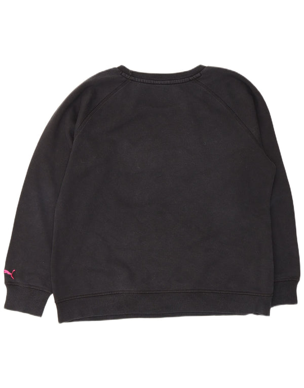 Puma Womens Graphic Sweatshirt Jumper UK 16 Large Black Cotton