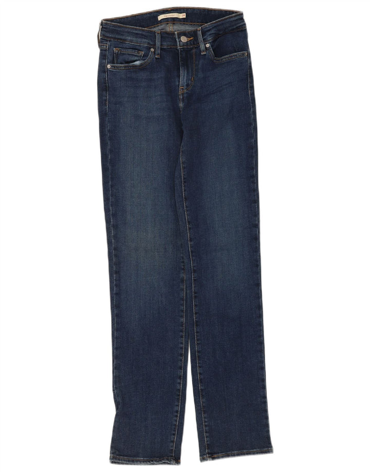 Levi's Womens 714 Straight Jeans W28 L32 Navy Blue Cotton