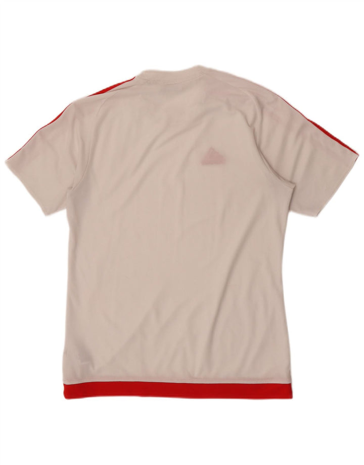 Adidas Mens Climalite T-Shirt Top Medium White Colourblock Polyester